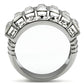 TK490 - High polished (no plating) Stainless Steel Ring with Top Grade Crystal  in Clear-2