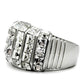 TK490 - High polished (no plating) Stainless Steel Ring with Top Grade Crystal  in Clear-3