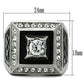 TK493 - High polished (no plating) Stainless Steel Ring with AAA Grade CZ  in Clear-1
