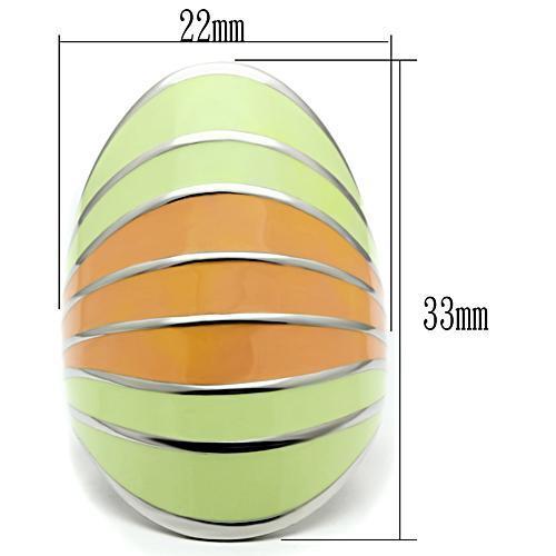 TK504 - High polished (no plating) Stainless Steel Ring with Epoxy  in Multi Color-1