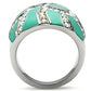 TK507 - High polished (no plating) Stainless Steel Ring with Top Grade Crystal  in Aurora Borealis (Rainbow Effect)-2