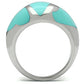 TK509 - High polished (no plating) Stainless Steel Ring with Epoxy  in Turquoise-2