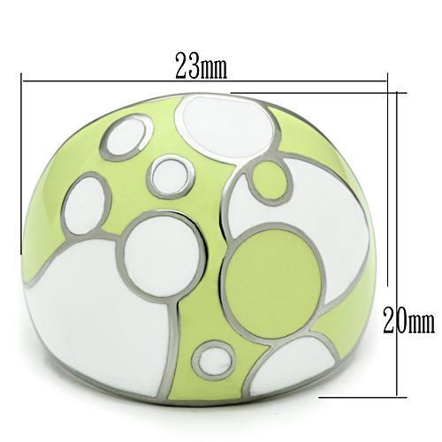 TK511 - High polished (no plating) Stainless Steel Ring with Epoxy  in Multi Color-1