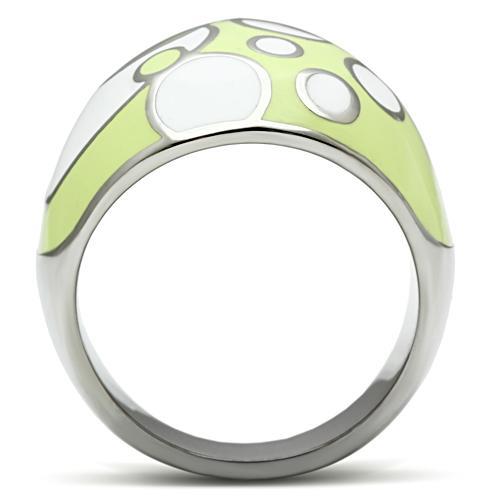 TK511 - High polished (no plating) Stainless Steel Ring with Epoxy  in Multi Color-2