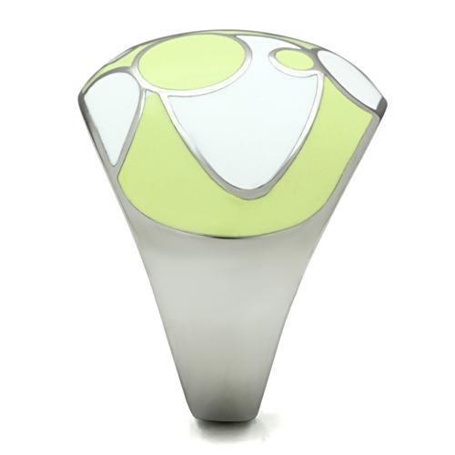 TK511 - High polished (no plating) Stainless Steel Ring with Epoxy  in Multi Color-3