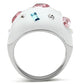 TK512 - High polished (no plating) Stainless Steel Ring with Top Grade Crystal  in Multi Color-2