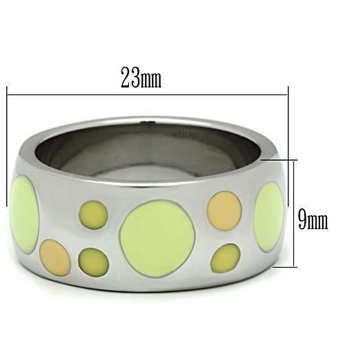 TK513 - High polished (no plating) Stainless Steel Ring with Epoxy  in Multi Color-1