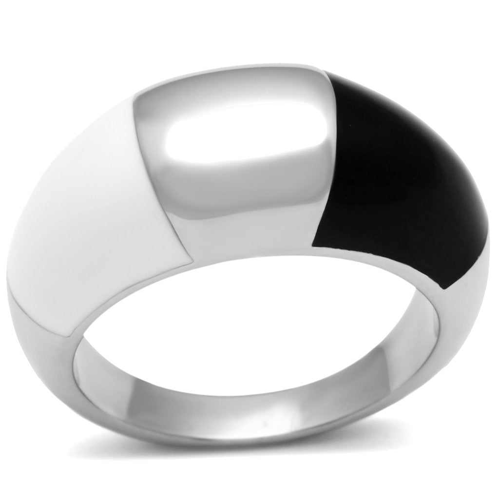 TK515 - High polished (no plating) Stainless Steel Ring with Epoxy  in Multi Color-0