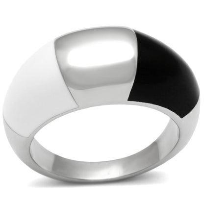TK515 - High polished (no plating) Stainless Steel Ring with Epoxy  in Multi Color-0