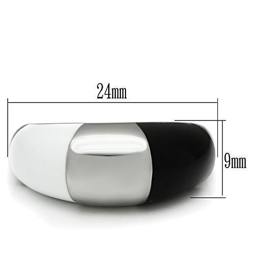 TK515 - High polished (no plating) Stainless Steel Ring with Epoxy  in Multi Color-1