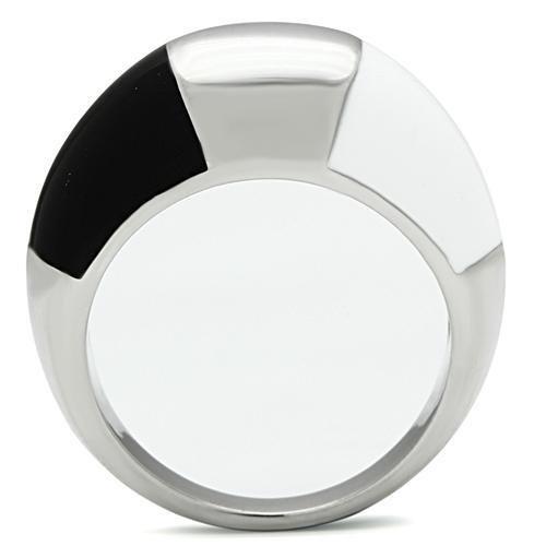 TK515 - High polished (no plating) Stainless Steel Ring with Epoxy  in Multi Color-2