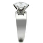 TK520 - High polished (no plating) Stainless Steel Ring with AAA Grade CZ  in Clear-3
