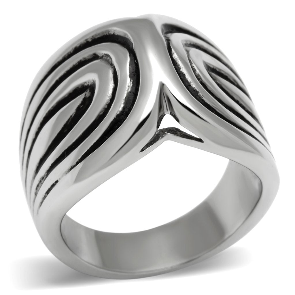 TK521 - High polished (no plating) Stainless Steel Ring with No Stone-0