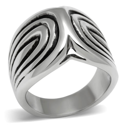 TK521 - High polished (no plating) Stainless Steel Ring with No Stone-0