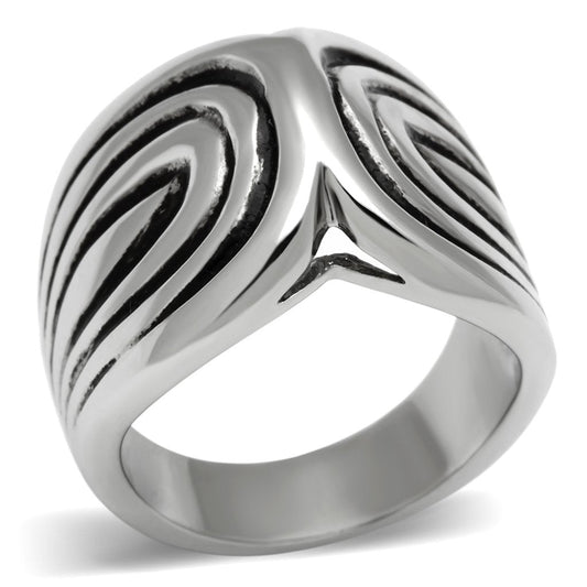 TK521 - High polished (no plating) Stainless Steel Ring with No Stone-0