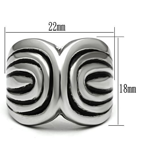 TK521 - High polished (no plating) Stainless Steel Ring with No Stone-1