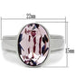 TK522 - High polished (no plating) Stainless Steel Ring with Top Grade Crystal  in Light Amethyst-1