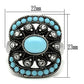 TK526 - High polished (no plating) Stainless Steel Ring with Synthetic Synthetic Glass in Sea Blue-1