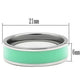 TK542 - High polished (no plating) Stainless Steel Ring with Epoxy  in Aquamarine-1