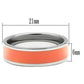 TK544 - High polished (no plating) Stainless Steel Ring with Epoxy  in Orange-1