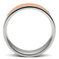 TK544 - High polished (no plating) Stainless Steel Ring with Epoxy  in Orange-2