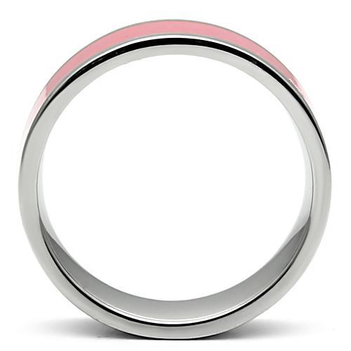 TK545 - High polished (no plating) Stainless Steel Ring with Epoxy  in Rose-2