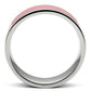 TK545 - High polished (no plating) Stainless Steel Ring with Epoxy  in Rose-2