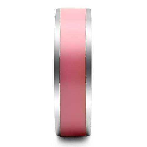 TK545 - High polished (no plating) Stainless Steel Ring with Epoxy  in Rose-3