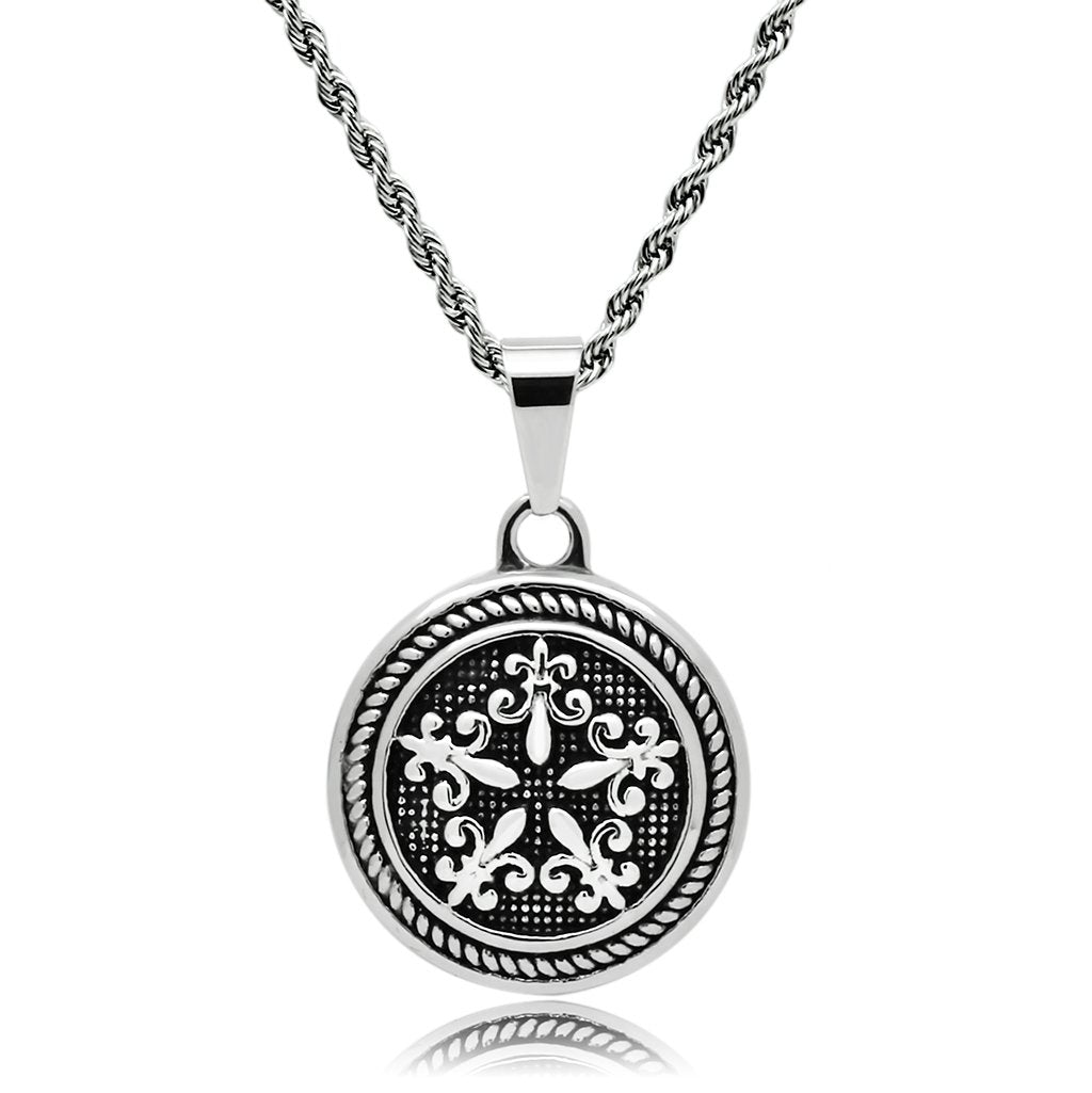TK551 - High polished (no plating) Stainless Steel Chain Pendant with No Stone-0