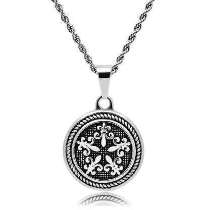 TK551 - High polished (no plating) Stainless Steel Chain Pendant with No Stone-0