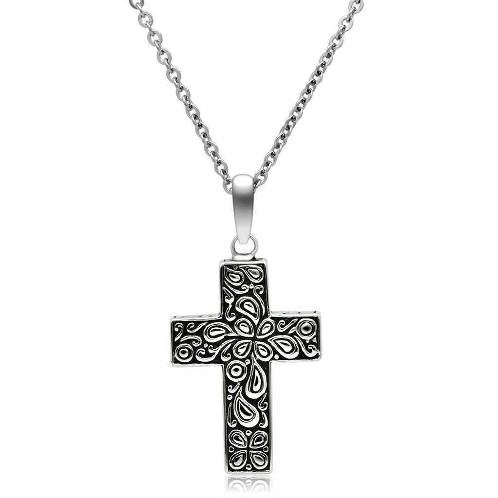 TK553 - High polished (no plating) Stainless Steel Necklace with No Stone-0