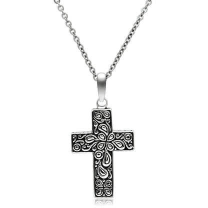 TK553 - High polished (no plating) Stainless Steel Necklace with No Stone-0