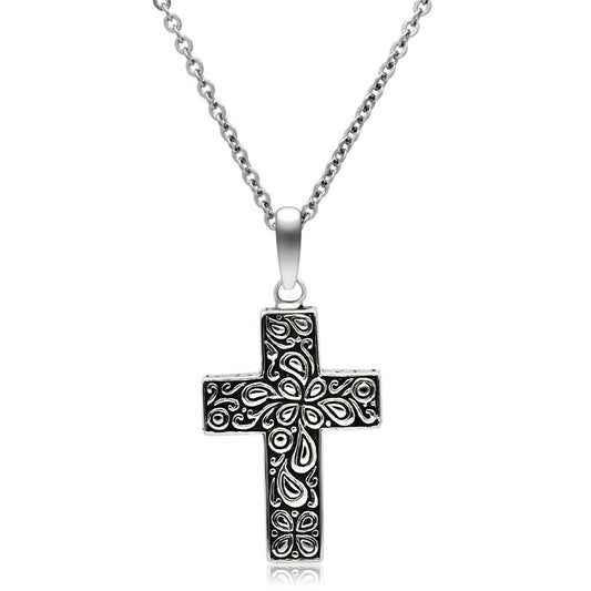 TK553 - High polished (no plating) Stainless Steel Necklace with No Stone-0