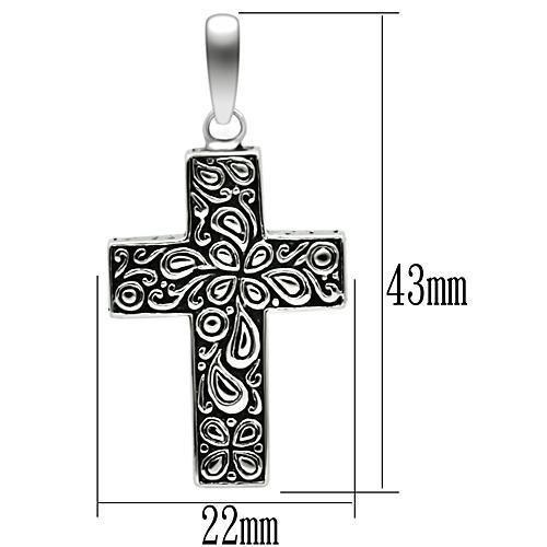 TK553 - High polished (no plating) Stainless Steel Necklace with No Stone-1