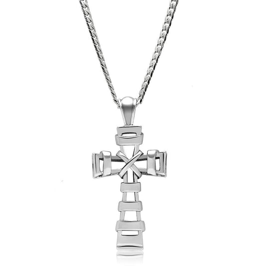 TK555 - High polished (no plating) Stainless Steel Necklace with No Stone-0