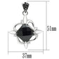 TK560 - High polished (no plating) Stainless Steel Chain Pendant with Synthetic Onyx in Jet-1
