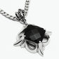 TK560 - High polished (no plating) Stainless Steel Chain Pendant with Synthetic Onyx in Jet-2