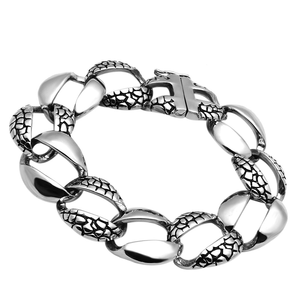 TK565 - High polished (no plating) Stainless Steel Bracelet with No Stone-0