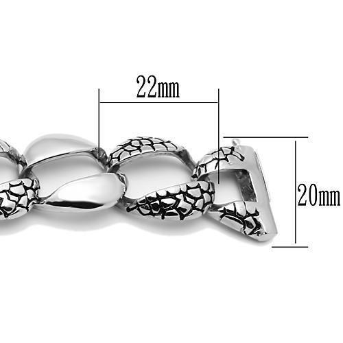 TK565 - High polished (no plating) Stainless Steel Bracelet with No Stone-2