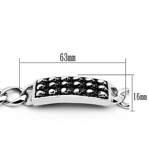 TK573 - High polished (no plating) Stainless Steel Bracelet with No Stone-2