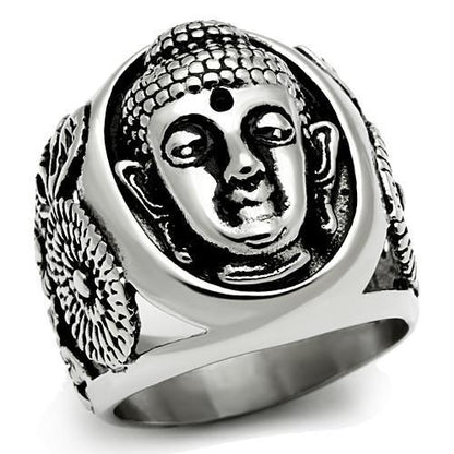 TK582 - High polished (no plating) Stainless Steel Ring with No Stone-0