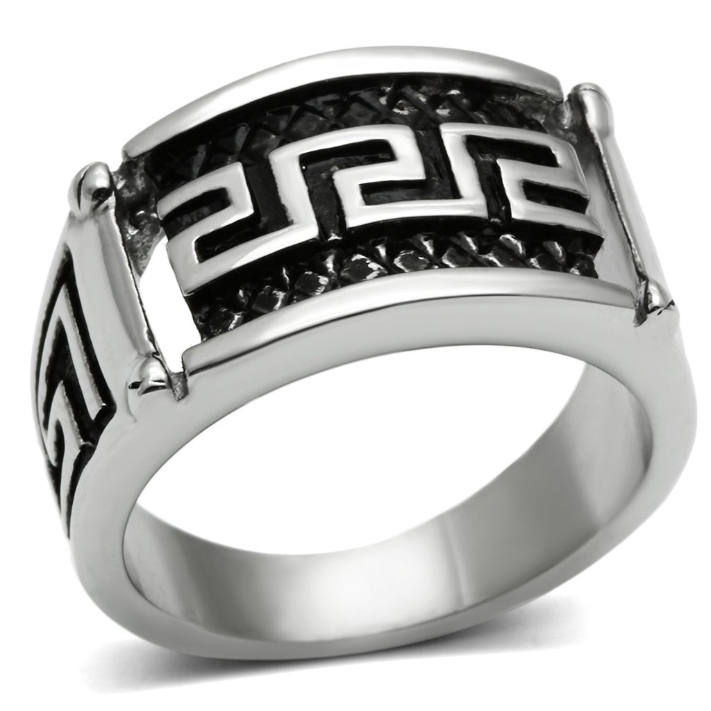 TK584 - High polished (no plating) Stainless Steel Ring with No Stone-0