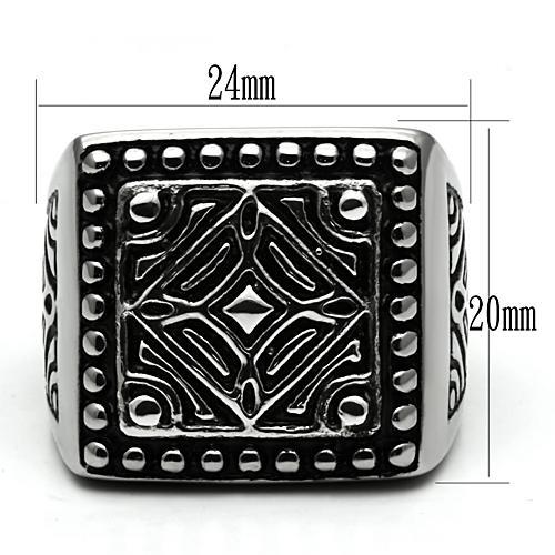 TK585 - High polished (no plating) Stainless Steel Ring with No Stone-1
