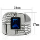 TK587 - High polished (no plating) Stainless Steel Ring with Synthetic Synthetic Glass in Montana-1