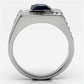 TK587 - High polished (no plating) Stainless Steel Ring with Synthetic Synthetic Glass in Montana-2