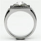TK589 - High polished (no plating) Stainless Steel Ring with Top Grade Crystal  in Clear-2