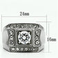 TK593 - High polished (no plating) Stainless Steel Ring with AAA Grade CZ  in Clear-1
