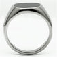 TK595 - High polished (no plating) Stainless Steel Ring with Epoxy  in Jet-2