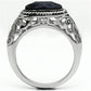TK599 - High polished (no plating) Stainless Steel Ring with Blue Sand  in Montana-2