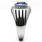 TK601 - High polished (no plating) Stainless Steel Ring with Top Grade Crystal  in Sapphire-3